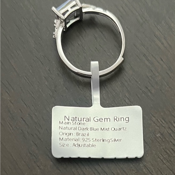 Natural Dark Blue Mist Quartz Ring - Picture 6 of 7